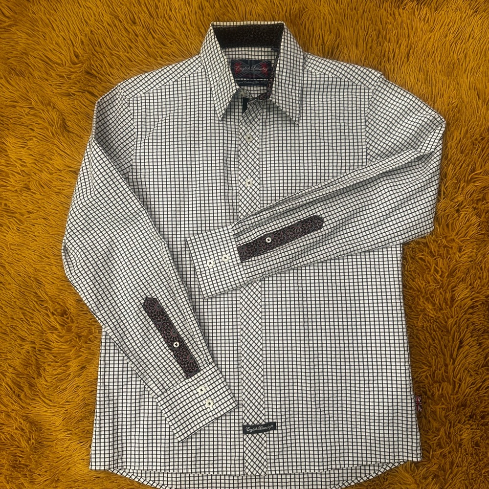 English Laundry Black and White Checkered Shirt